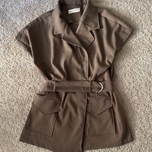 💜 3 for $10 Elegant Brown Short-Sleeve